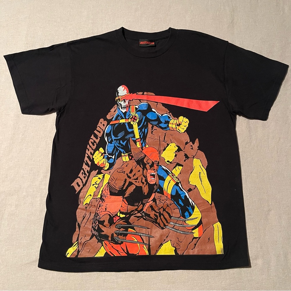 2022 Marvel x Deathclub Wolverine x Cyclops T-shirt Size Large Black
